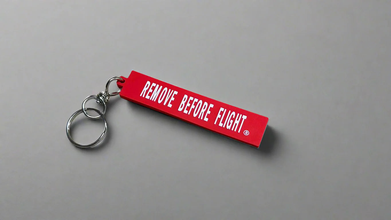 Remove Before Flight PVC Keychain