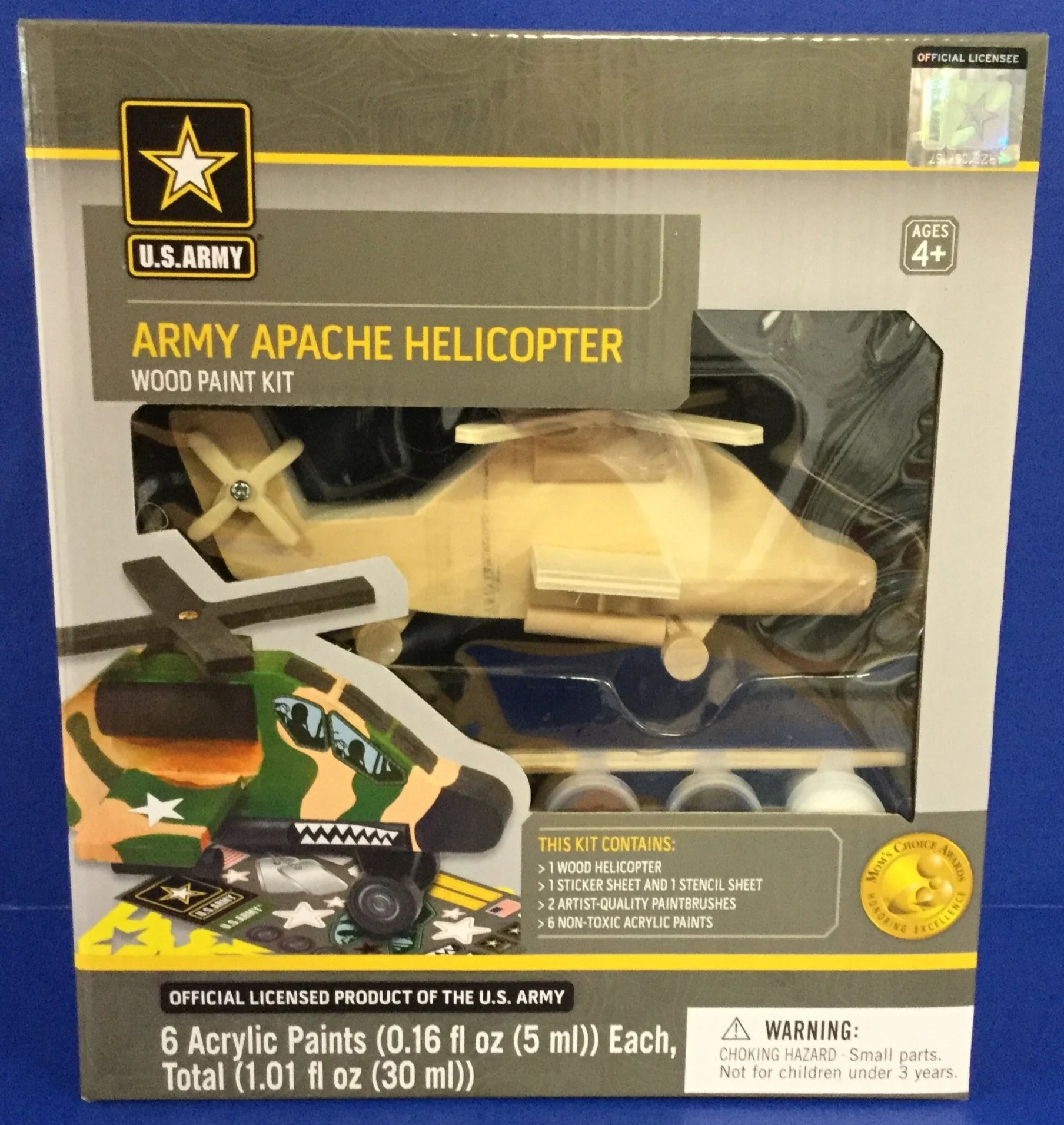 Army Apache Helicopter - Wood Paint Kit